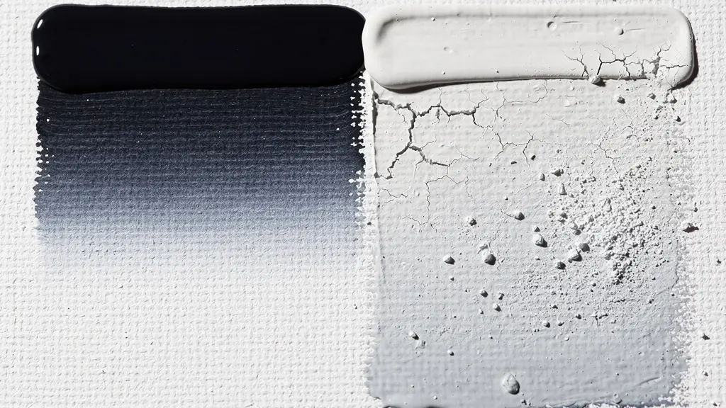 Comparaison visuelle de deux dégradés acryliques, l'un réalisé avec de l'eau déminéralisée, l'autre avec de l'eau du robinet