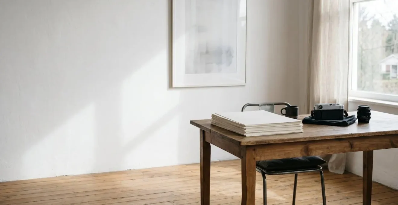 Composition symbolisant le calcul de la valeur d'un tirage d'art photographique