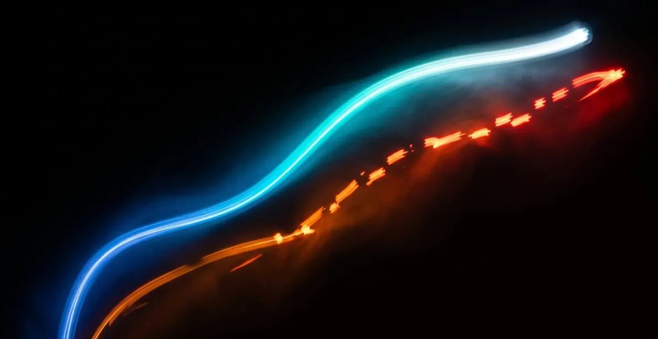Représentation abstraite de la fluidité visuelle en réalité virtuelle illustrant l'impact du taux de rafraîchissement