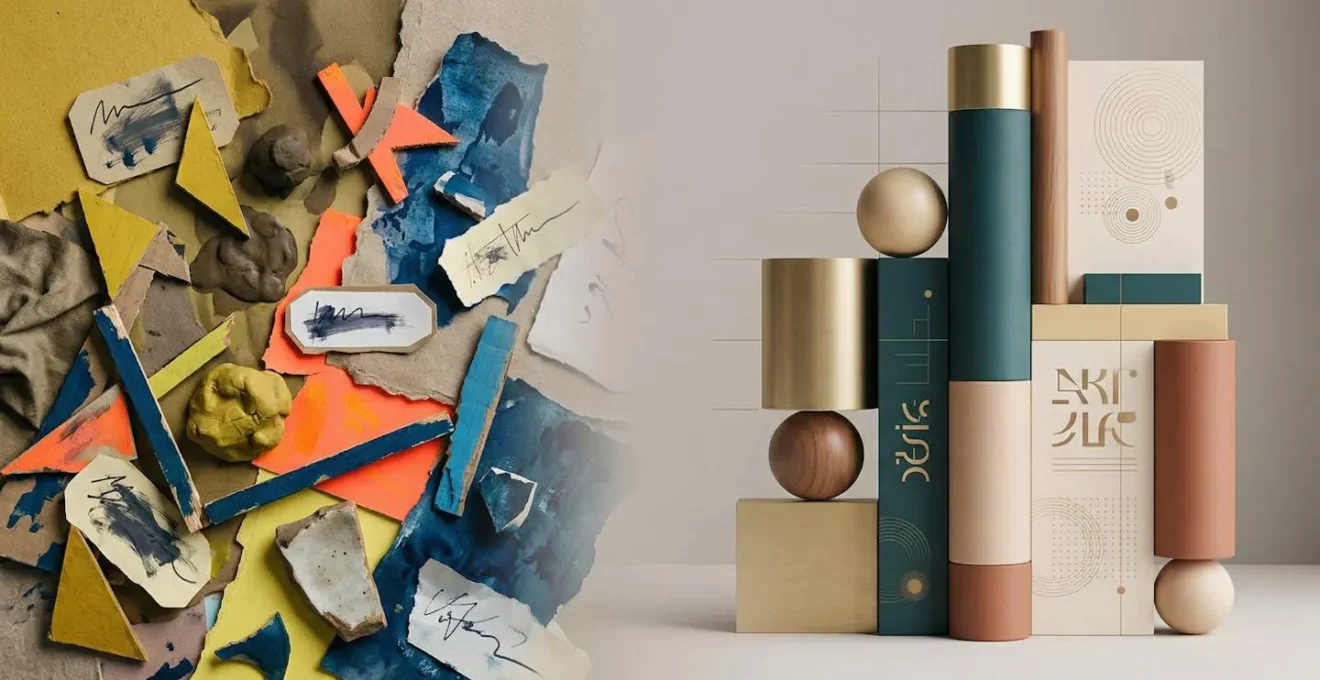 Représentation abstraite de l'impact du design graphique sur les conversions client