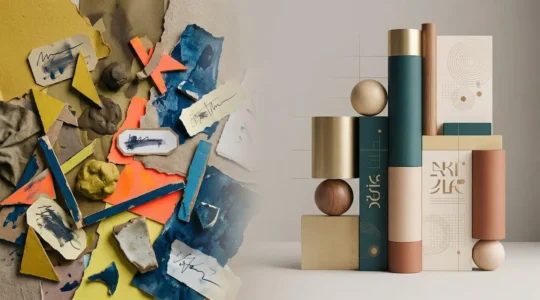 Représentation abstraite de l'impact du design graphique sur les conversions client