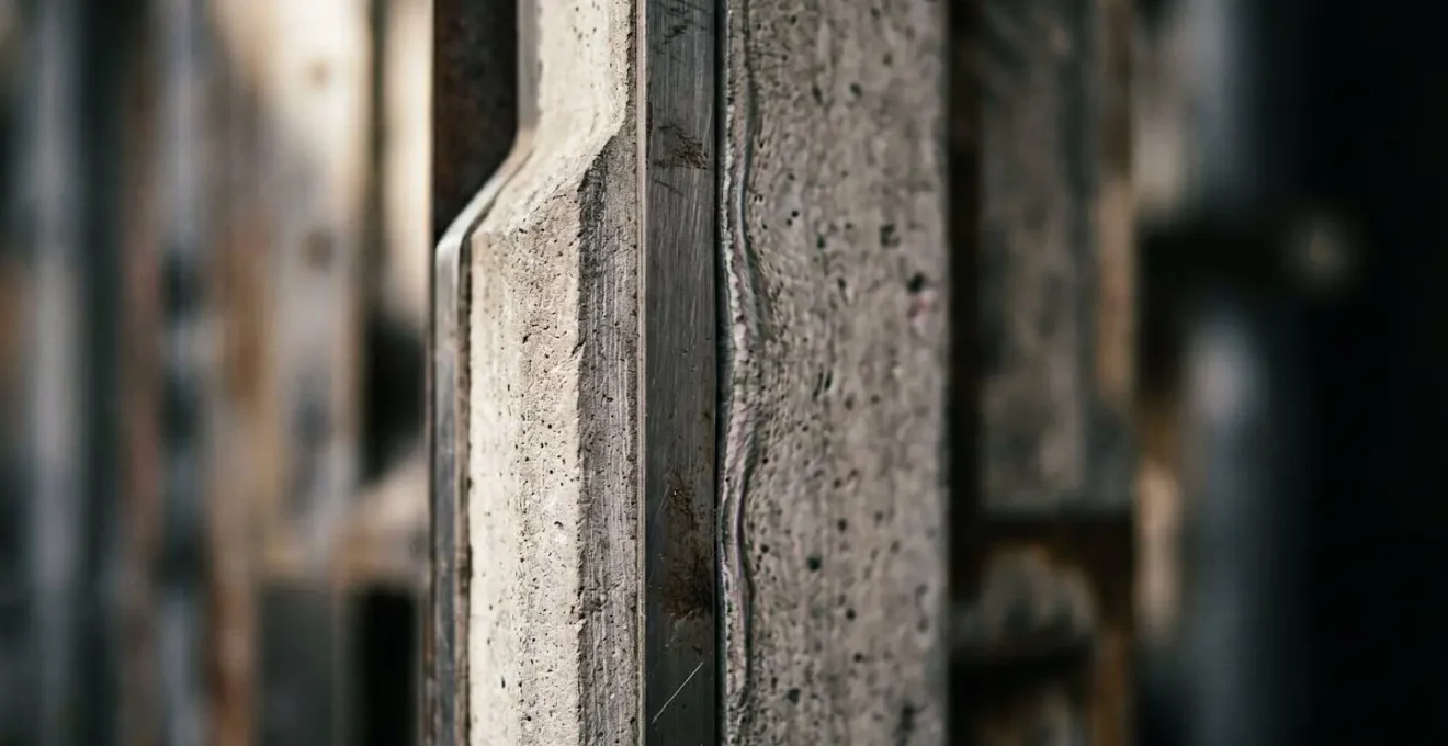 Photographie en gros plan montrant les artefacts visuels subtils causés par une retouche excessive, avec des lignes architecturales comme témoin de manipulation